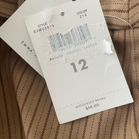 Emma James Autumn Journey Career Stretch Trouser Camel Tan Pants Wmn Size 12 NWT - Picture 11 of 11